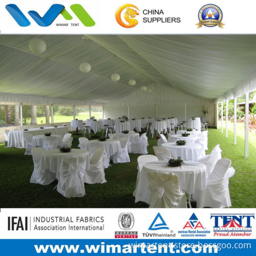 6m Outdoor Romantic White Marquee Wedding Tent with Roof Linings